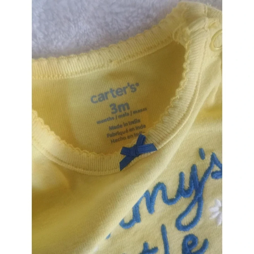 Baby Girl 2pc Set Yellow Mommys Little Girl Bodysuit Blue Pants 0/3M